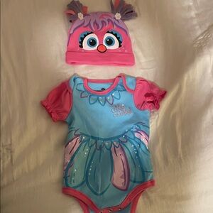 Colorful Baby Onesie and Hat Set